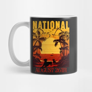 Retro Sunset National Dog Day Mug